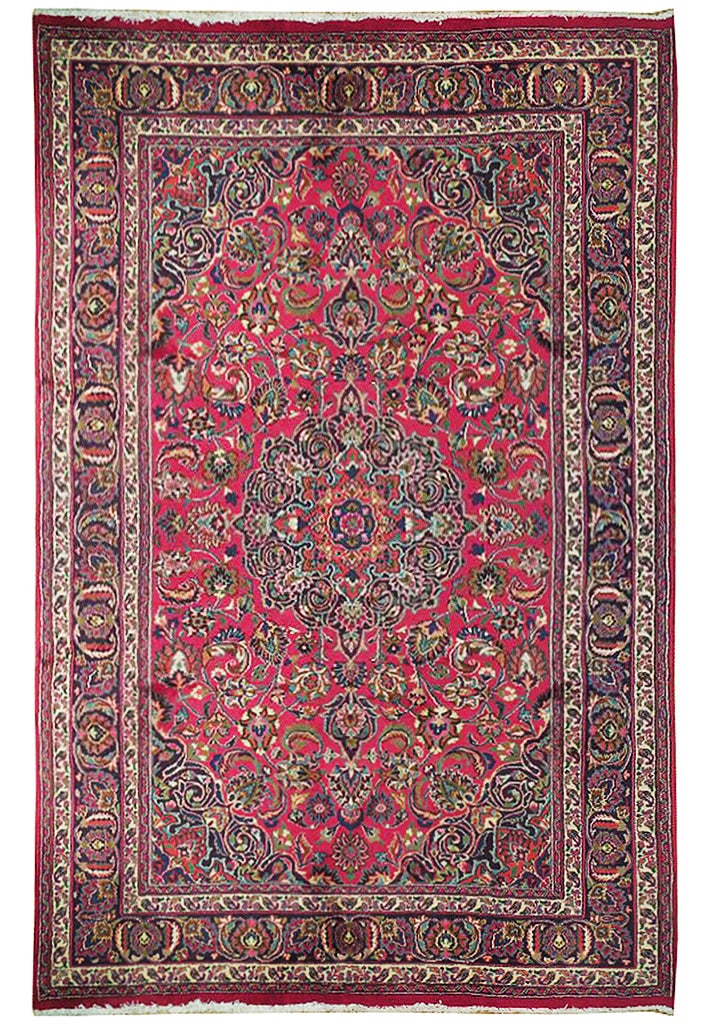 Handcrafted Pink Semi-Antique Persian Tabriz Area Rug 6'3 x 9'7 Iran: Handcrafted Pink Semi-Antique Persian Tabriz Area Rug 6'3 x 9'7 Iran Free continental US Shipping Introducing the exquisite Pink Semi-Antique Persian Tabriz Rug, a stunning addition that beautifully m