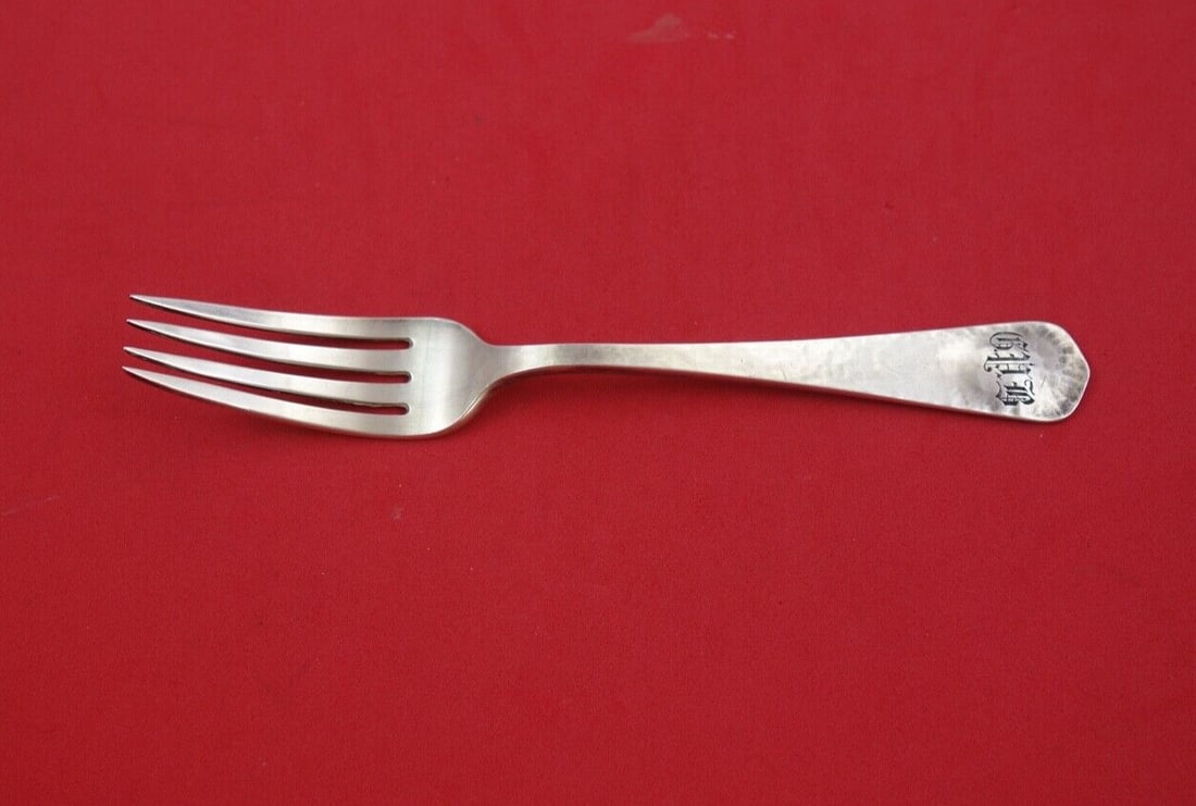 Lebolt Sterling Silver Junior Fork 6 1/4 inches Monogrammed: Lebolt Sterling Silver Junior Fork 6 1/4 inches Monogrammed This exquisite Lebolt by Lebolt sterling silver junior fork is an elegant addition to any child's table setting. Measuring 6 1/4 inches, thi