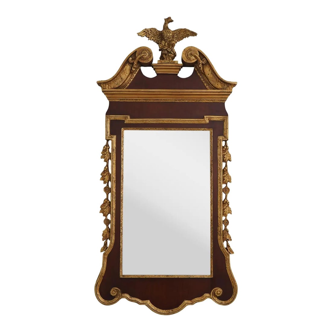 Friedman Brothers Model 2960 Chippendale Phoenix Top Mirror in 9D Gold Finish: Friedman Brothers Model 2960 Chippendale Phoenix Top Mirror in 9D Gold Finish This exquisite Friedman Brothers Chippendale Phoenix Top Mirror showcases high-quality construction in a traditional Chipp