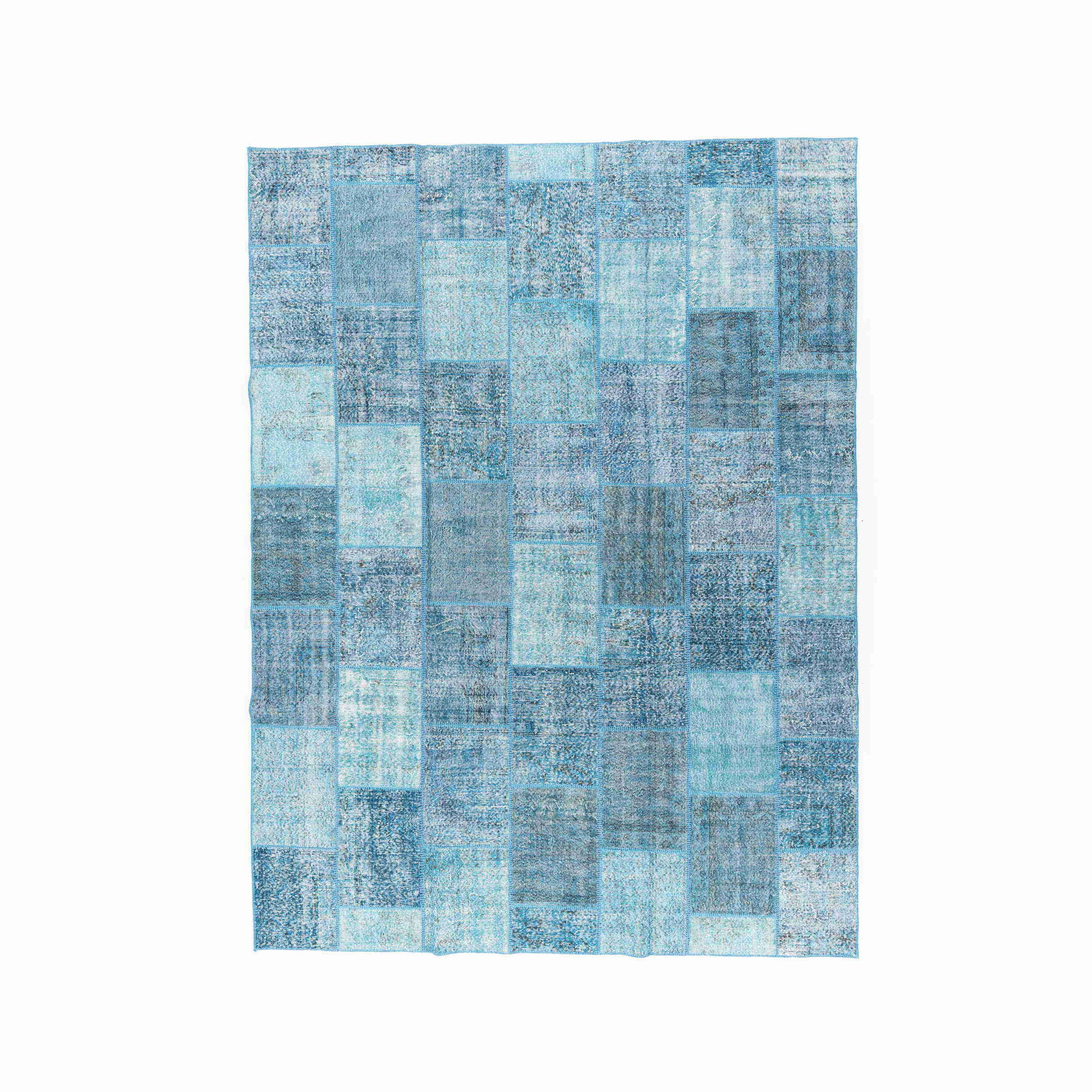 Authentic Handmade Patchwork Wool Carpet 118.1 x 157.5 Inches: Authentic Handmade Patchwork Wool Carpet 118.1 x 157.5 Inches This authentic handmade patchwork carpet is crafted from high-quality wool on wool, ensuring durability and a unique design. The double kn