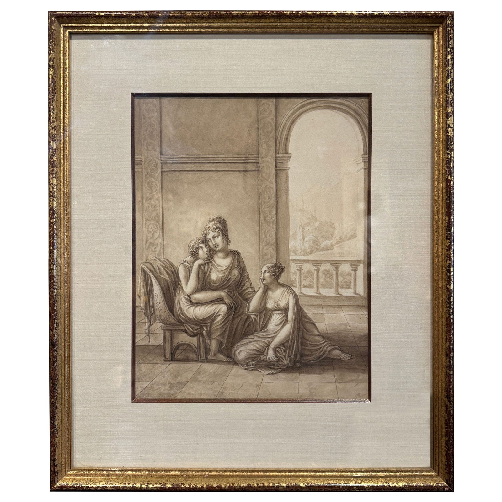 19th Century French Neoclassical Grisaille Painting in Giltwood Frame (1 of 6)