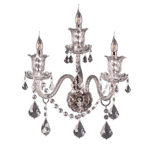 Artistry Elizabeth 22 Chrome Wall Sconce with Asfour Crystals 3-Light Fixture: Artistry Elizabeth 22 Chrome Wall Sconce with Asfour Crystals 3-Light Fixture Illuminate your space with this stunning 22-inch Wall Sconce Light Fixture from the Elizabeth Collection. Featuring a slee