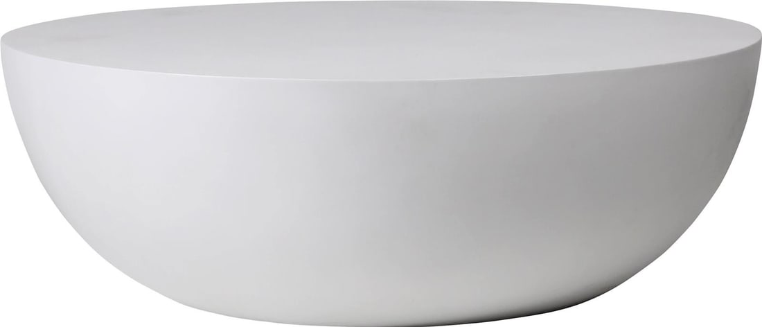 Calera Outdoor Coffee Table White Lightweight Concrete 47x47: Calera Outdoor Coffee Table White Lightweight Concrete 47x47 Introduce a touch of modern elegance to your outdoor space with this White Outdoor Coffee Table, crafted from durable lightweight concrete.