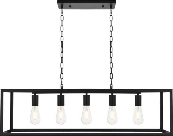 Elegant Lighting Resolute Black Metal Pendant Light Mid-Century Modern: Elegant Lighting Resolute Black Metal Pendant Light Mid-Century Modern Illuminate your space with this elegant black metal pendant light, designed in a chic mid-century modern style. This versatile fi