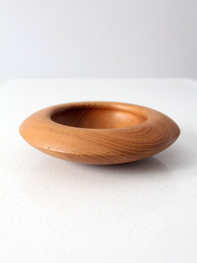 Vintage Hand-Crafted Hollow Form Wood Bowl 7.75 Inch Diameter (1 of 8)