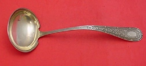 Whiting Laureate Sterling Silver Soup Ladle Plain Bowl: Whiting Laureate Sterling Silver Soup Ladle Plain Bowl This exquisite soup ladle features the Laureate pattern by Whiting, crafted from high-quality sterling silver. With a plain bowl design, it is pe