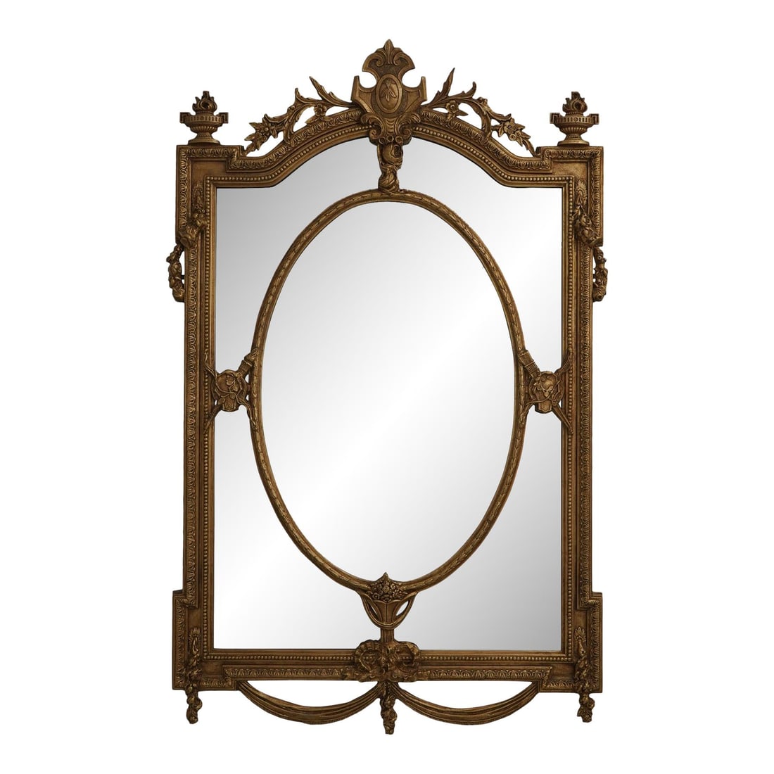 Friedman Brothers Large French Gold Gilt Beveled Mirror 40 x 64: Friedman Brothers Large French Gold Gilt Beveled Mirror 40 x 64 Elevate your decor with this stunning large French gold gilt mirror by Friedman Brothers. Crafted with beveled glass, this high-quality