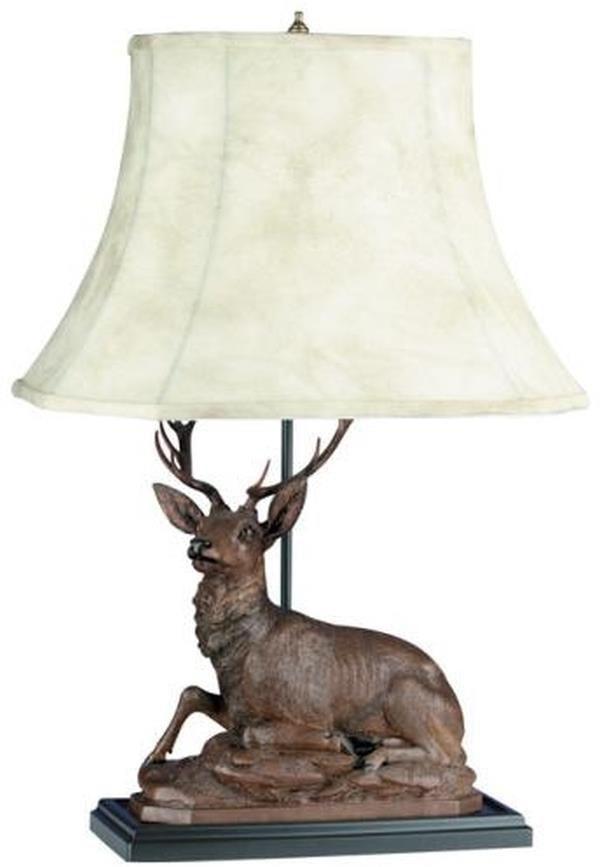Rustic Lodge Style Stag Table Lamp Hand-Cast Resin 3-Way Switch: Rustic Lodge Style Stag Table Lamp Hand-Cast Resin 3-Way Switch Illuminate your rustic decor with this stunning Lodge Style Stag Lamp. Hand-cast and hand-painted for an authentic touch, this sculpture