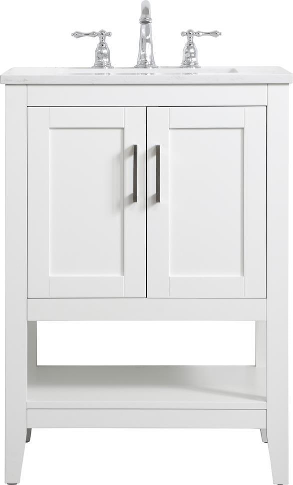 Elegant Lighting 24 Inch Single Bathroom Vanity Brushed Nickel Transitional Style: Elegant Lighting 24 Inch Single Bathroom Vanity Brushed Nickel Transitional Style Introducing the Elegant 24" Single Bathroom Vanity, a stylish addition to any bathroom. This vanity features a transit