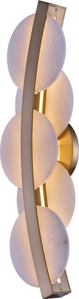 Kalco Meridian LED Wall Sconce Winter Brass 22 Inch Dimmable: Kalco Meridian LED Wall Sconce Winter Brass 22 Inch Dimmable The Chic Meridian Wall Sconce is a stunning addition to modern spaces, designed to enhance any room with its elegant style. This LED wall s