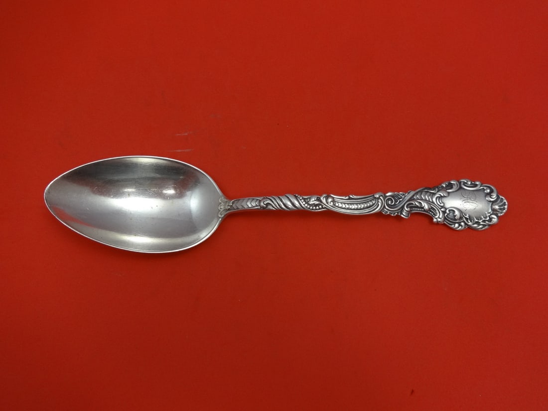 Gorham Marie Antoinette Sterling Silver Serving Spoon 8 3/8" Monogrammed: Gorham Marie Antoinette Sterling Silver Serving Spoon 8 3/8" Monogrammed This exquisite serving spoon features the elegant Marie Antoinette pattern by Gorham, crafted from high-quality sterling silver