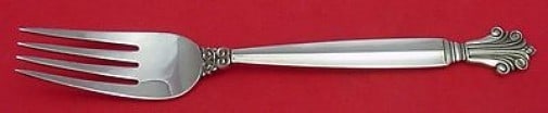 Georg Jensen Acanthus Sterling Silver Dinner Fork 7.25 inches: Georg Jensen Acanthus Sterling Silver Dinner Fork 7.25 inches This exquisite dinner fork from the Acanthus pattern by Georg Jensen showcases timeless elegance. Crafted from high-quality sterling silve
