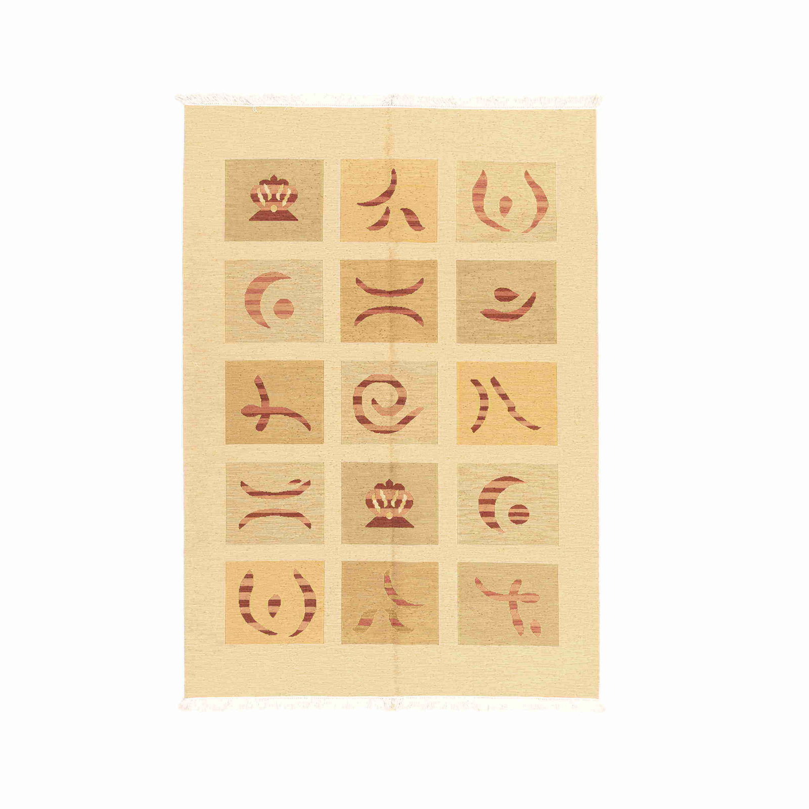 Handmade Angora Wool Carpet 66.5 x 94.5 Inches: Handmade Angora Wool Carpet 66.5 x 94.5 Inches This authentic handmade carpet features a luxurious blend of Angora wool on a durable cotton backing. Crafted with precision, it showcases a traditional