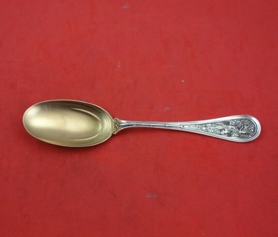 Wendt Bird Sterling Silver Ice Cream Spoon 5 1/8" Stipple Ripple Design: Wendt Bird Sterling Silver Ice Cream Spoon 5 1/8" Stipple Ripple Design Indulge in a touch of elegance with this exquisite Bird by Wendt Sterling Silver Ice Cream Spoon. Crafted by the renowned maker