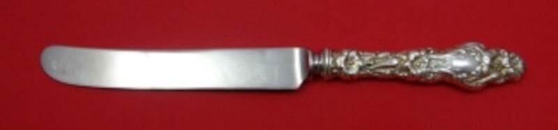 Whiting Lily Sterling Silver 9" Regular Knife Old French Design: Whiting Lily Sterling Silver 9" Regular Knife Old French Design This exquisite 9" regular knife is part of the Lily pattern by Whiting, crafted from high-quality sterling silver (.925) with a hollow h
