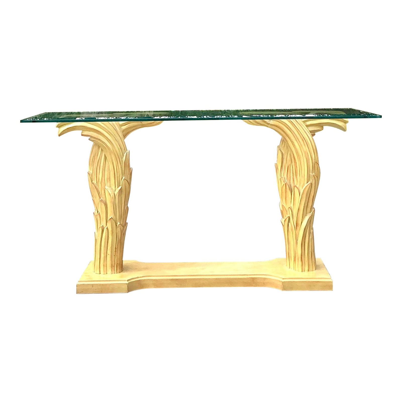 Vintage Regency Console Table Plaster Frond Base After Serge Roche (1 of 8)