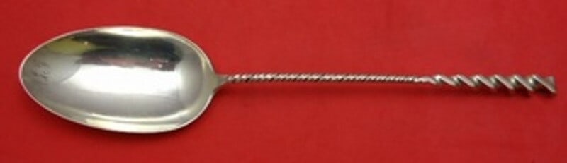 Whiting Square Twist #5 Sterling Silver Serving Spoon 10.5 Inch: Whiting Square Twist #5 Sterling Silver Serving Spoon 10.5 Inch Introducing the Square Twist #5 Serving Spoon by Whiting, an exquisite piece crafted from sterling silver. This 10 1/2" serving spoon fe