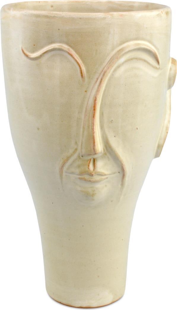 Currey Poet Collection Milky White Ceramic Terracotta Vase 13.5H: Currey Poet Collection Milky White Ceramic Terracotta Vase 13.5H Introducing a stunning large vase crafted from ceramic terracotta, featuring a beautiful milky white finish that adds an elegant touch