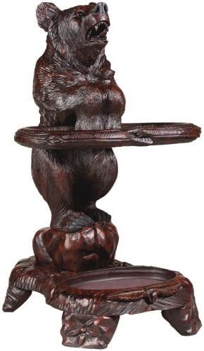 Rustic Lodge-Style Bear Umbrella Holder in Resin 28H: Rustic Lodge-Style Bear Umbrella Holder in Resin 28H Enhance your entryway with this charming lodge-style bear umbrella holder, a perfect blend of functionality and rustic decor. Hand-cast and hand-pa