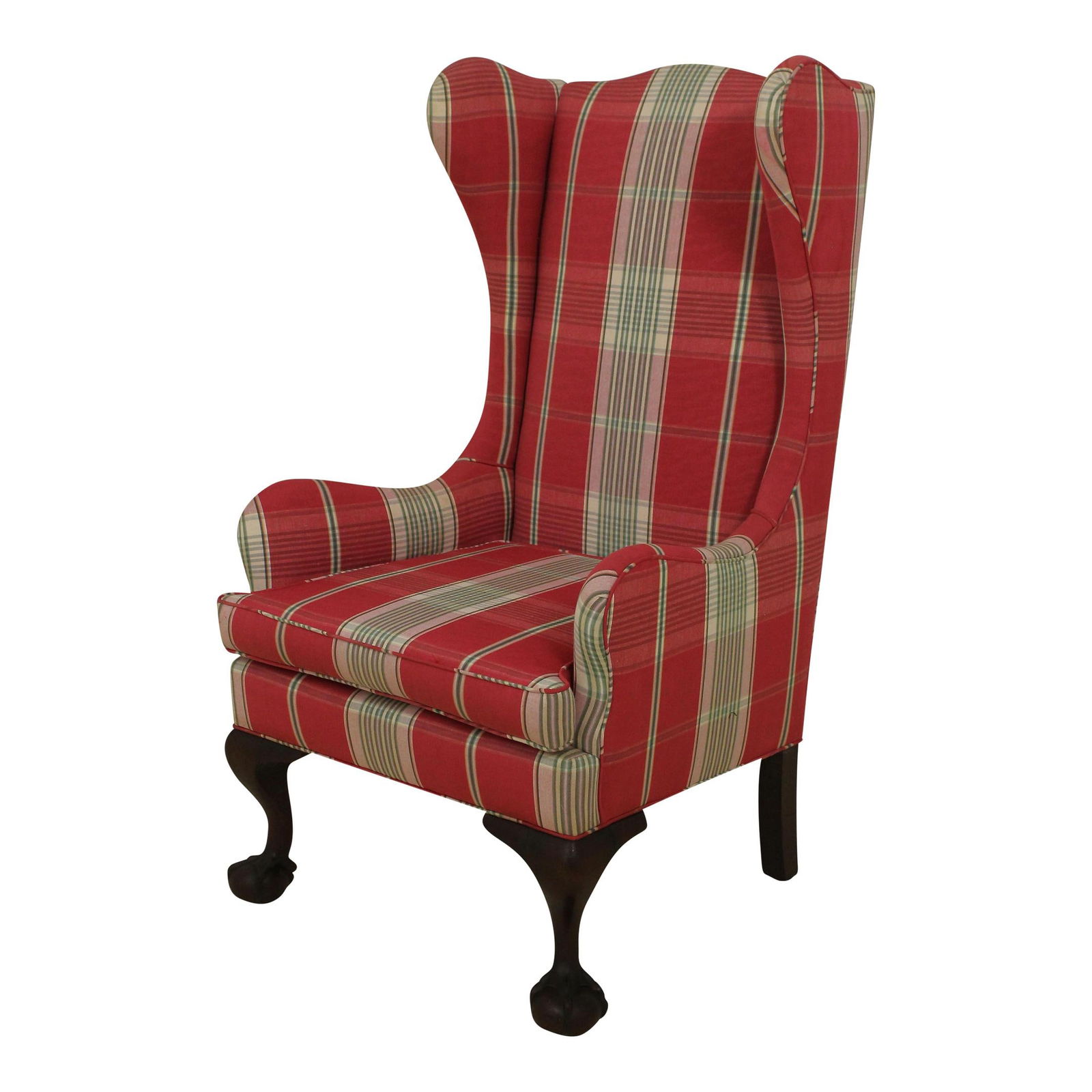 Late 19th Century Chippendale Wing Chair with Ball and Claw Feet (1 of 10)