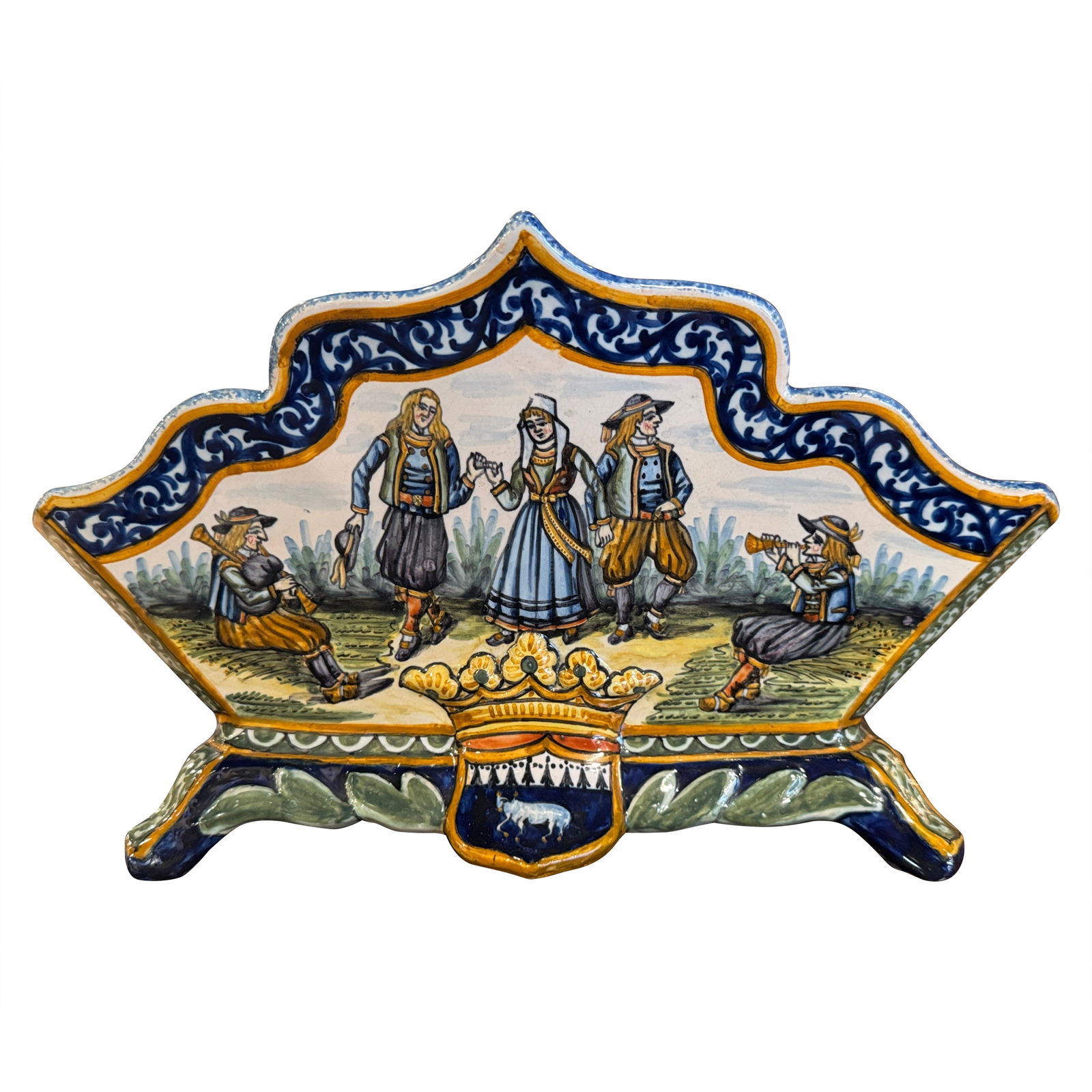 Antique 19th Century Henriot Quimper Hand Painted Jardiniere France: Antique 19th Century Henriot Quimper Hand Painted Jardiniere France This exquisite 19th Century French hand-painted faience jardiniere, signed by Henriot Quimper, is a stunning addition to any decor.