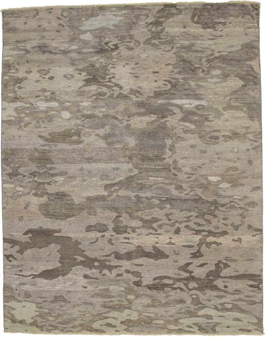Hand-knotted Wool Vintage Abstract Area Rug 9'11 x 7'10 Modern Multicolor Design: Hand-knotted Wool Vintage Abstract Area Rug 9'11 x 7'10 Modern Multicolor Design This handmade multicolored rug features an abstract design, blending modern style with vintage regional influences. Cra