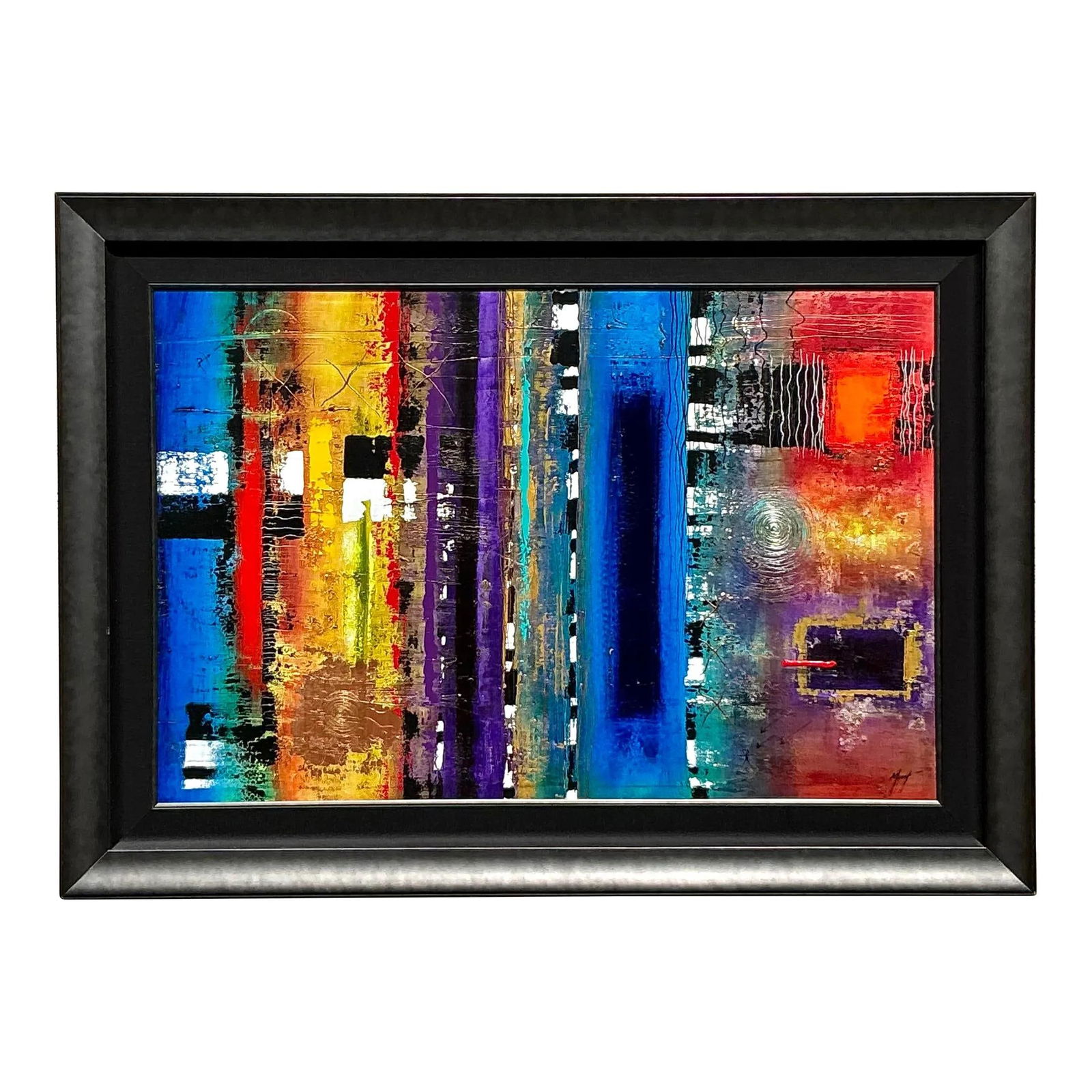 Vintage Boho Abstract Oil Painting Canvas 65.25 x 47 Royal Blue: Vintage Boho Abstract Oil Painting Canvas 65.25 x 47 Royal Blue Transform your living space with this stunning Vintage Boho Abstract Oil on Canvas. Featuring a vibrant palette of colors and bold brush