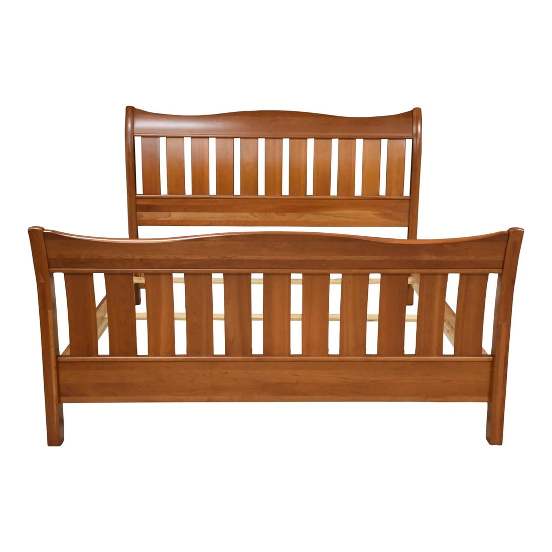 King Size Cherry Wood Bed with Vertical Slat Headboard by Richardson Brothers (1 of 9)