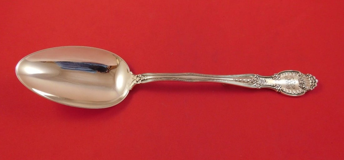 Tiffany & Co. Richelieu Sterling Silver Serving Spoon 11" Button Design: Tiffany & Co. Richelieu Sterling Silver Serving Spoon 11" Button Design This exquisite Richelieu serving spoon, crafted by Tiffany & Co., showcases the timeless elegance of sterling silver. With a len