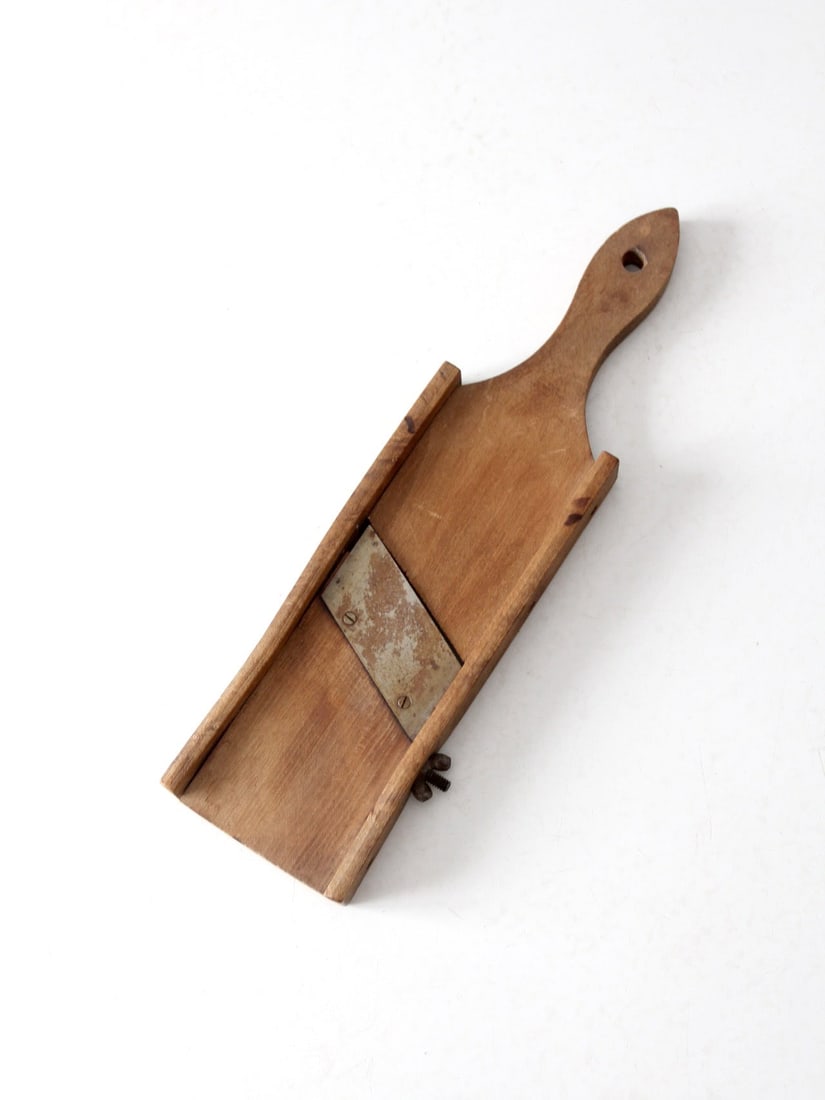 Rustic Vintage Handheld Kitchen Slicer Wooden Frame Metal Blades (1 of 8)