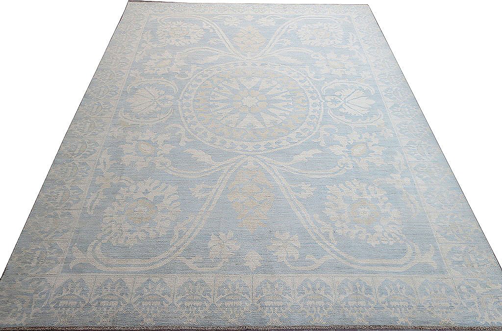 Elegant 9.2 x 12 Light Blue Chobi Peshawar Rug: Elegant 9.2 x 12 Light Blue Chobi Peshawar Rug Free continental US Shipping Enhance your space with this exquisite 9.2 x 12 light blue Chobi Peshawar rug. This beautifully crafted piece features intri