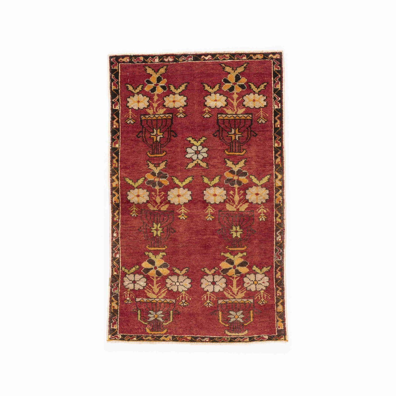 Authentic Handmade Anadol Wool Carpet 30.3 x 49.6 Inches: Authentic Handmade Anadol Wool Carpet 30.3 x 49.6 Inches This Authentic Handmade Anadol Carpet showcases exquisite craftsmanship with a luxurious wool-on-wool construction. Originating from Anadol, th