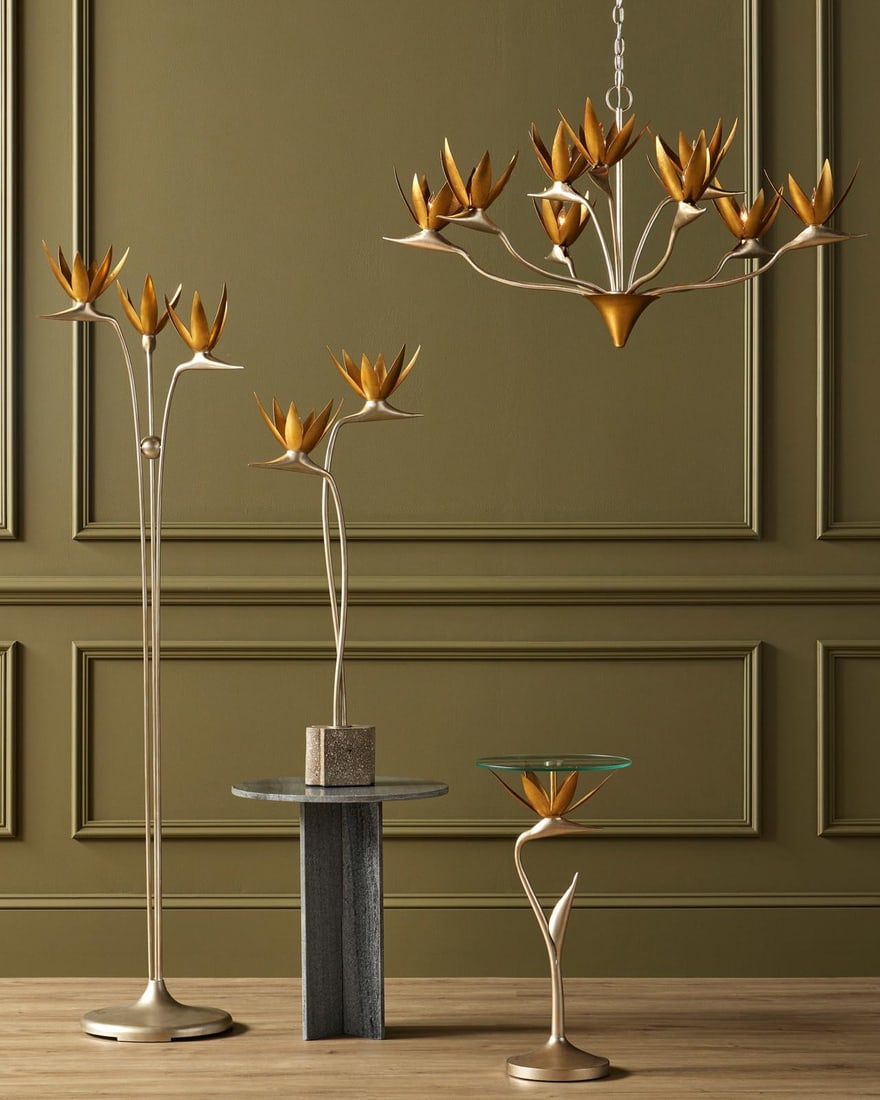 Currey Paradiso Biophilic Steel Chandelier 21.25H Contemporary Dimmable Lighting: Currey Paradiso Biophilic Steel Chandelier 21.25H Contemporary Dimmable Lighting Illuminate your space with the stunning Paradiso Biophilic Steel Chandelier, an exquisite blend of contemporary design