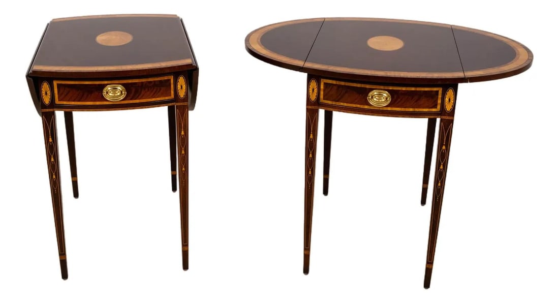 Set of Two Mahogany Federal Style Pembroke Tables with Inlay Detailing (1 of 10)