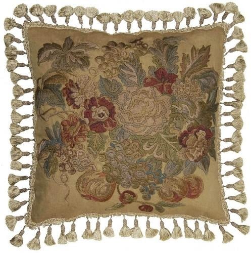 Provence Home Handcrafted Floral Throw Pillow Olive Trim 21x21: Provence Home Handcrafted Floral Throw Pillow Olive Trim 21x21 Enhance your home decor with this Handcrafted Floral Pillow featuring a charming olive trim. This throw pillow is artistically designed w