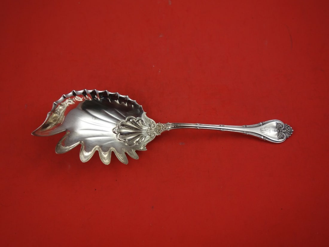 Whiting Empire Sterling Silver Macaroni Fried Oyster Server 9 3/4": Whiting Empire Sterling Silver Macaroni Fried Oyster Server 9 3/4" This elegant Empire by Whiting sterling silver macaroni or fried oyster server measures 9 3/4 inches and showcases the intricate Empi