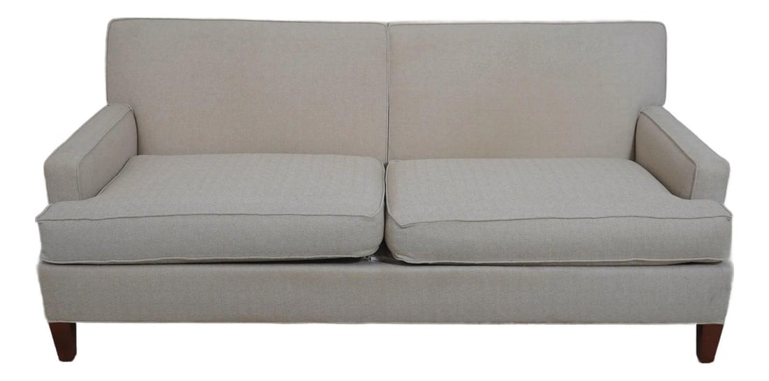 Ethan Allen Modern Upholstered Sofa White Quality Construction (1 of 10)