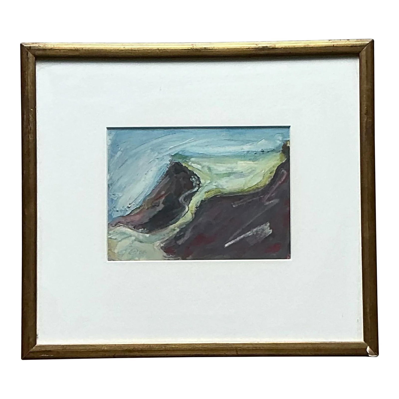 Vintage Boho Original Abstract Oil Artwork 14.25 x 12.75 Baby Blue: Vintage Boho Original Abstract Oil Artwork 14.25 x 12.75 Baby Blue Enhance your living space with this Vintage Boho Original Abstract Oil on Board. Featuring rich colors and fluid brushstrokes, this a