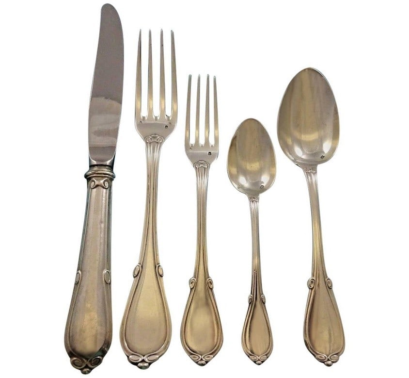 Odiot Fontenelle Sterling Silver Flatware Set 51 Pieces Service for 10: Odiot Fontenelle Sterling Silver Flatware Set 51 Pieces Service for 10 Introducing the exquisite Fontenelle Flatware Set by Odiot, a remarkable collection of 51 pieces crafted from 950 sterling silver
