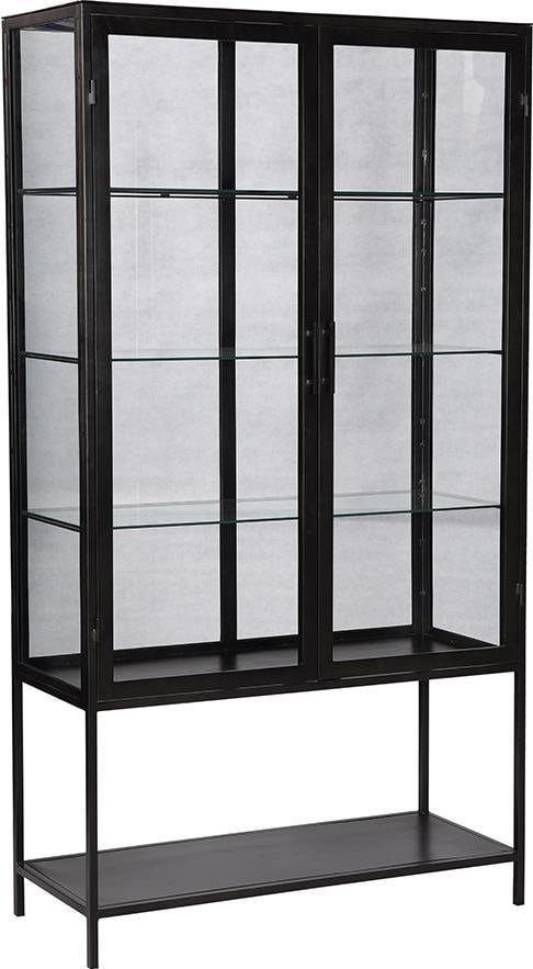 Cardona Indian Design Gunmetal Glass Cabinet 78 Inches (1 of 1)