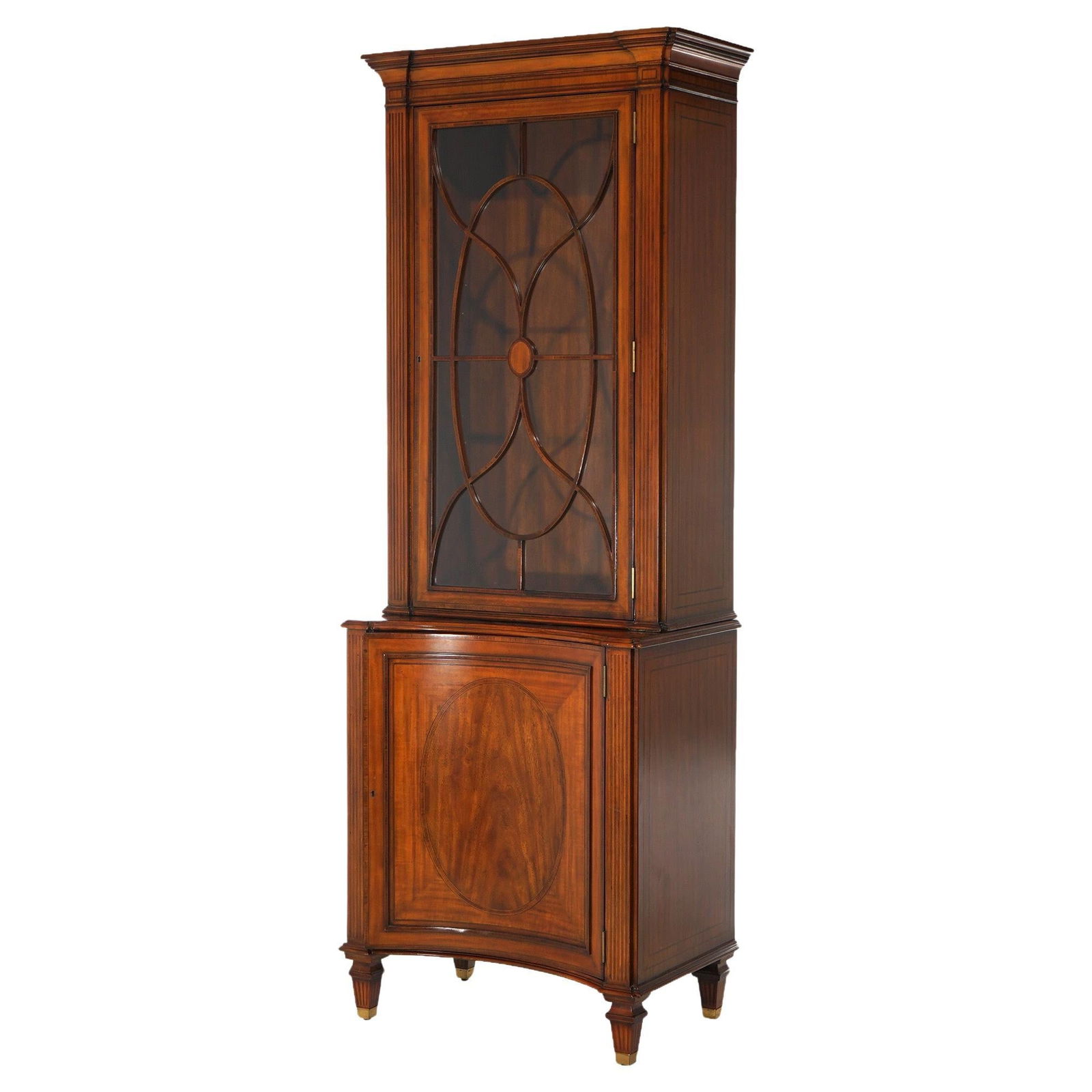 Maitland Smith 20th Century Mahogany Inlay Bookcase with Glass Door (1 of 18)