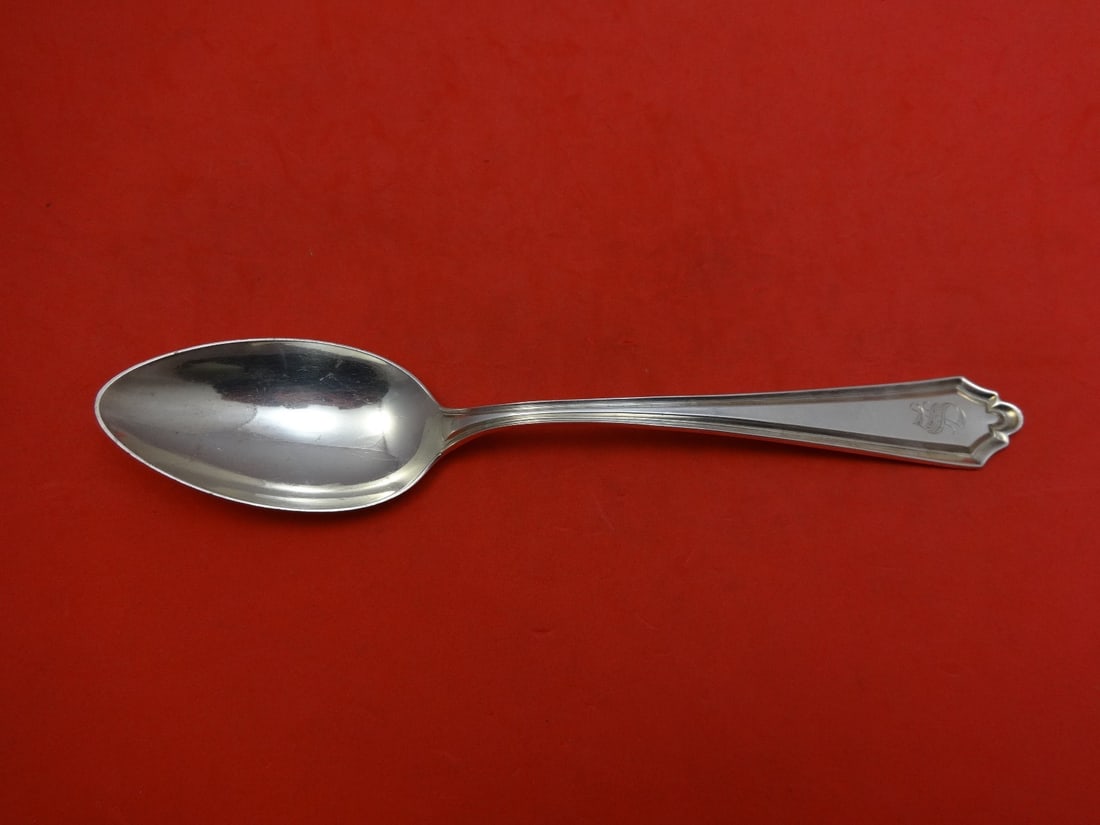 Alvin Hamilton Sterling Silver Serving Spoon 8.5 Inch Monogrammed: Alvin Hamilton Sterling Silver Serving Spoon 8.5 Inch Monogrammed This exquisite serving spoon features the elegant Hamilton pattern by Alvin, crafted from high-quality sterling silver. Measuring 8 1/