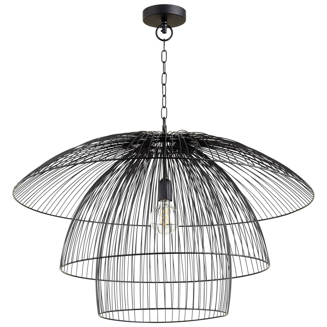 Cyan Canopy Eclectic Pendant Light Matte Black 19H 31.75W 31.75L: Cyan Canopy Eclectic Pendant Light Matte Black 19H 31.75W 31.75L Illuminate your spaces with this elegant pendant light from the Canopy collection by Cyan. This stylish fixture features a matte black