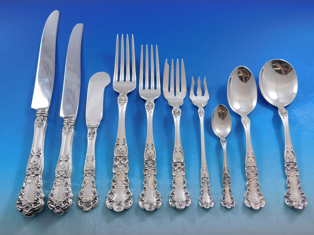 Gorham Buttercup Sterling Silver Flatware Set for 12 123 pcs (1 of 9)
