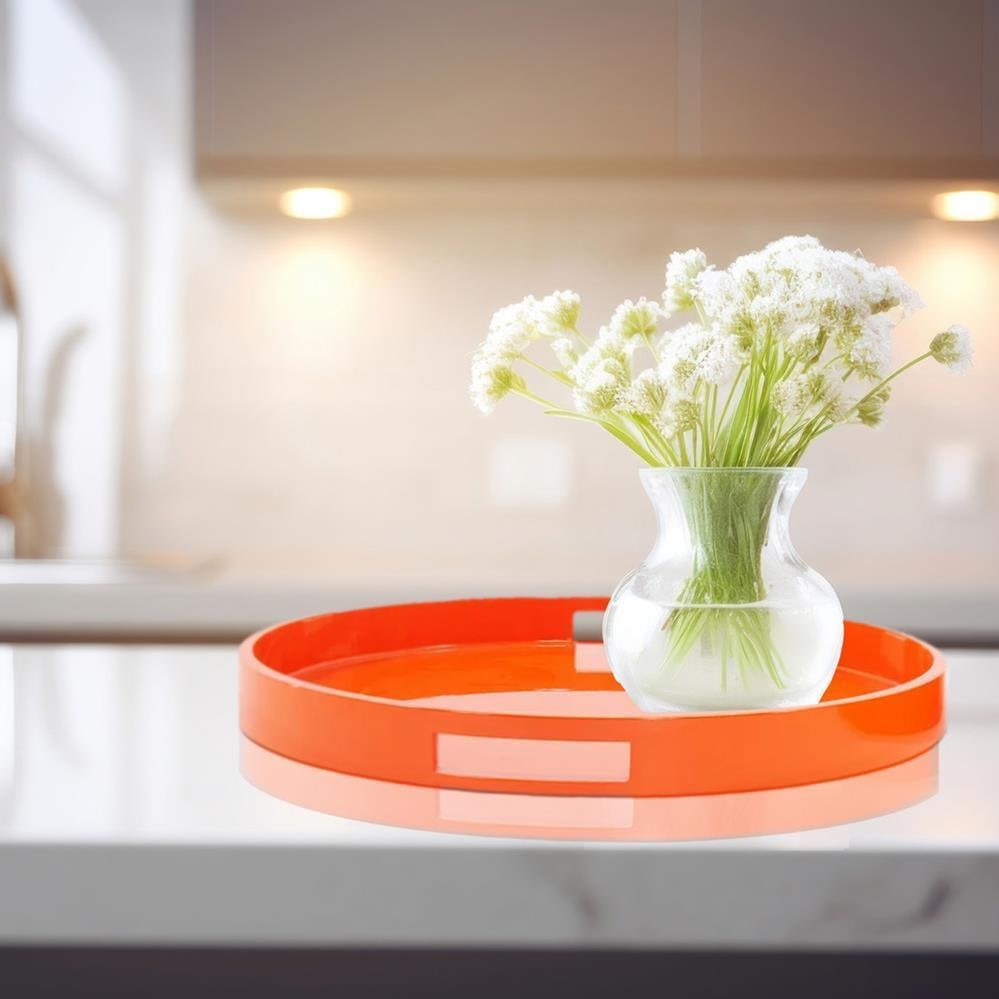 Howard Elliott Saint Tropez Green Round Tray Set: Howard Elliott Saint Tropez Green Round Tray Set Add a touch of elegance to your decor with this stylish Green Tray Duo, inspired by the chic vibe of Saint Tropez. These round trays are crafted from w