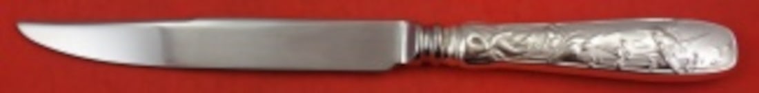 Tiffany & Co Audubon Sterling Silver Steak Knife 8 3/4 Inch: Tiffany & Co Audubon Sterling Silver Steak Knife 8 3/4 Inch This exquisite steak knife from the Audubon pattern by Tiffany & Co. showcases a sterling silver hollow handle and an original stone ground