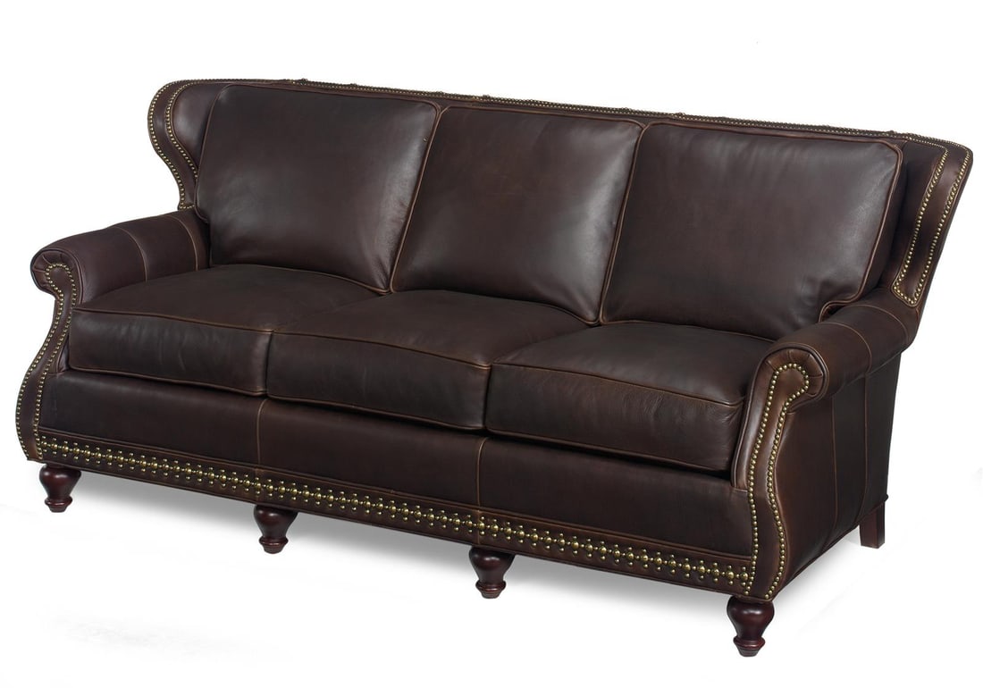 New Heirloom Hand-Crafted Leather Sofa USA English Traditional (1 of 1)