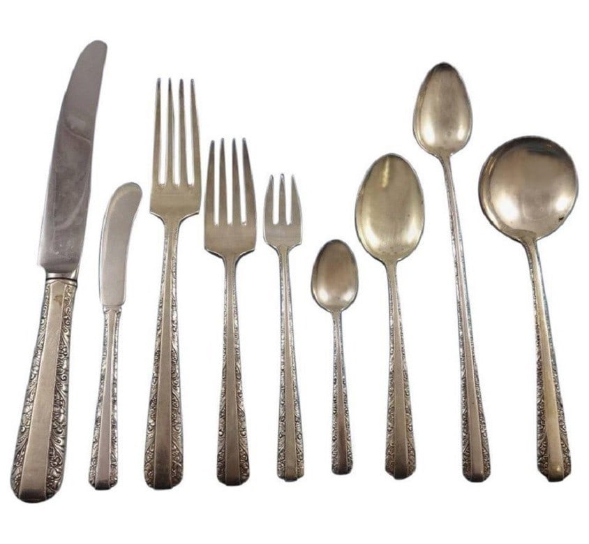 Towle Candlelight Sterling Silver Flatware Set 80 Pcs Dinner Service: Towle Candlelight Sterling Silver Flatware Set 80 Pcs Dinner Service Elevate your dining experience with the Candlelight Sterling Silver Flatware Set by Towle. This exquisite 80-piece dinner size flat