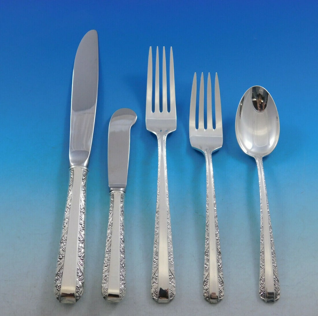 Towle Candlelight Sterling Silver Flatware Set for 8 50 Pieces with Storage Chest: Towle Candlelight Sterling Silver Flatware Set for 8 50 Pieces with Storage Chest Introducing the Candlelight Sterling Silver Flatware Set by Towle, an exquisite collection designed for service of 8,