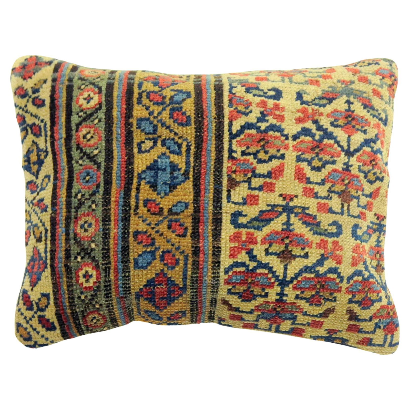 Tribal Kurdish Rug Pillow 13 x 18 Vintage Home Decor: Tribal Kurdish Rug Pillow 13 x 18 Vintage Home Decor This beautiful pillow is crafted from a traditional Kurdish tribal rug, showcasing vibrant patterns and textures that reflect the rich heritage of
